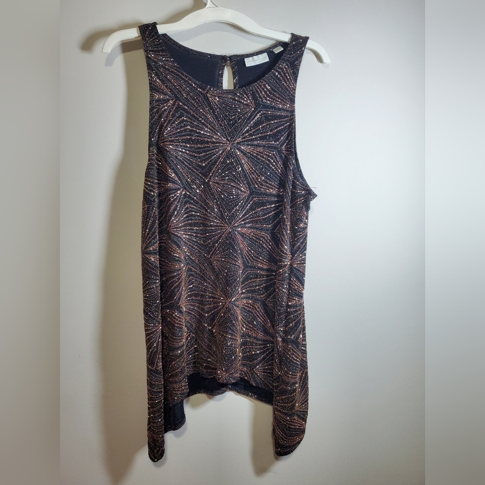New York And Company Sparkly Tunic Sleeveless Top Size Large